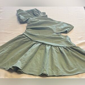 SHEIN Women’s One Shoulder Green Mini Dress Size Large Hip Cut Out Coquette